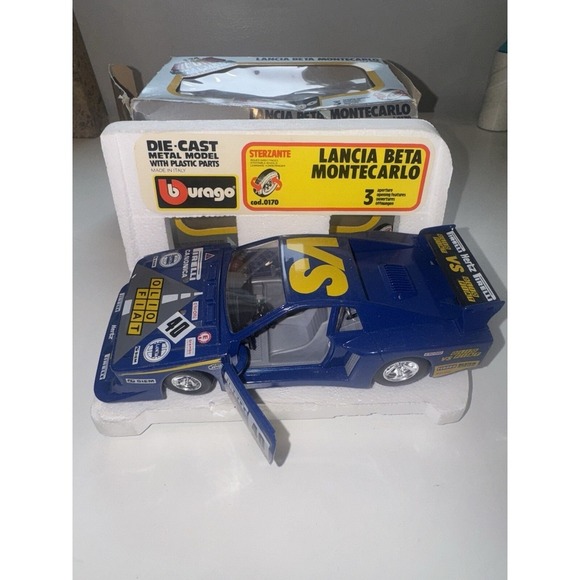 Vintage Burago 1:24 Lancia Beta Montecarlo 0170 Metal Diecast (18/2/1983) #40 - Picture 4 of 16